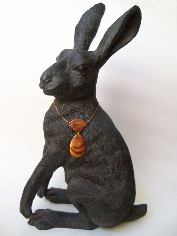 Copper necklace with a freeform drop pendant