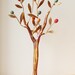 Oxidised brass Greek olive tree with ceramic, multi coloured  olives, made to order