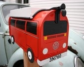 Volkswagen Camper Bus Mailbox Bay Window Single Color Mailbox by TheBusBox Custom made - Choose your color - CamperBusBox