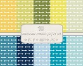 Patterned Digital Paper Pack // Awesome Arrows // 10 pieces // jpeg files // 300 DPI // Instant Download Il_170x135