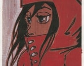 Anime Girl Original painting on A3 Paper