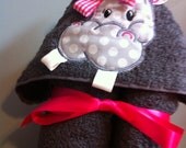 Adorable Hippo Hooded Towel with free personalization
