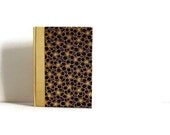 Handbound Purple Journal - Case Bound Notebook - Black & Metallic Gold Flowers - Great Stocking Stuffer