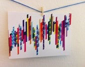 Colorful Art Stationery - "Crazy Lines C"  Graph Drawing - Notecard/Stationery