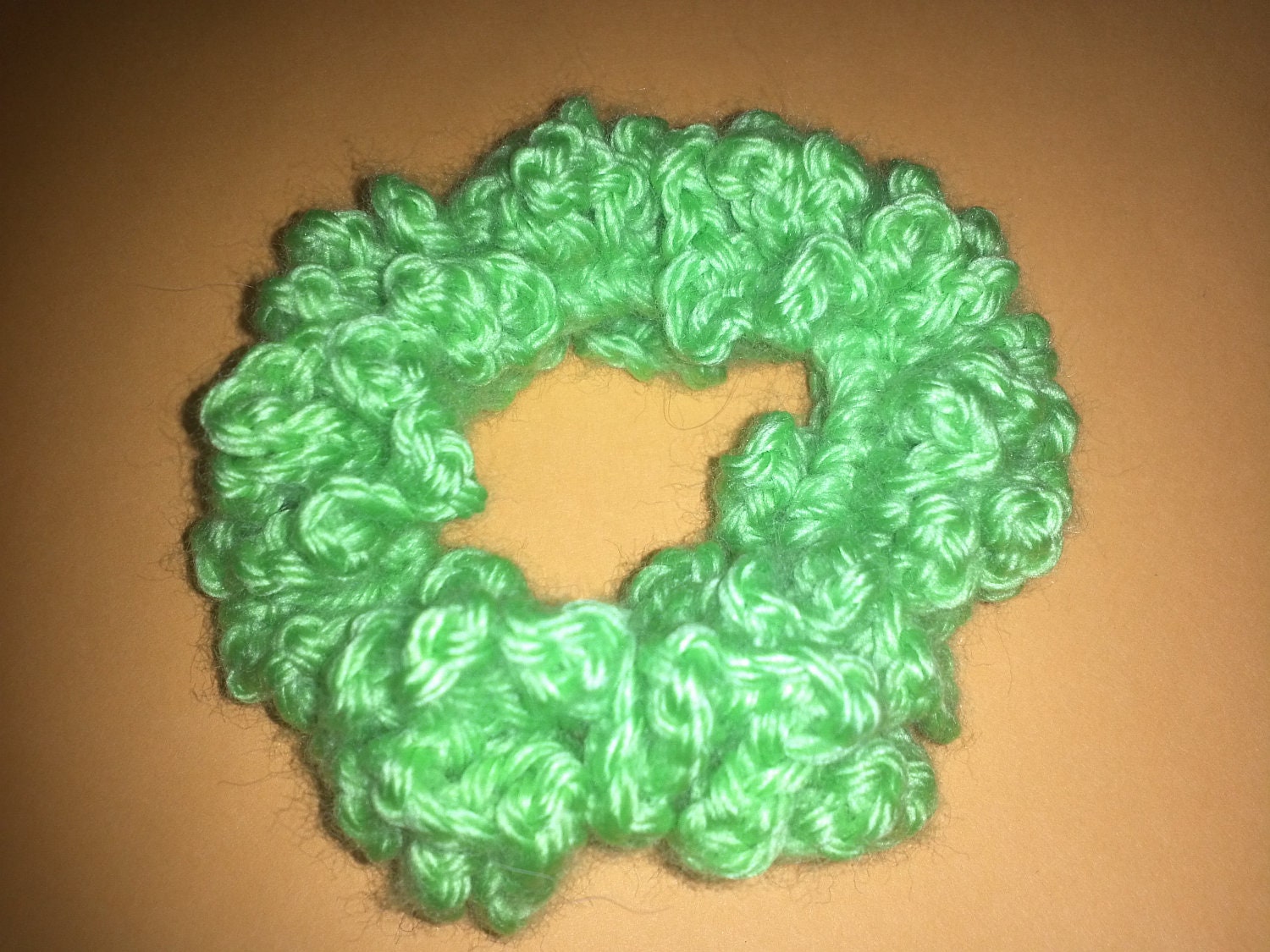Handmade Crocheted Scrunchie Hair Band Ponytail Holder in Lime Green, SPECIAL OFFER INSIDE (24)