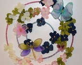 Butterfly Garden Wreath (candle ring) READY TO SHIP