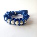 Ribbon Bracelet with Pearls and Dark Blue ribbon, Gift for Women, Elegant Bracelet, Stackable Bracelet