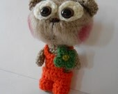 Chuck - cute crocheted amigurumi gardener teddy bear