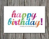 Happy Birthday Printable Greeting Card