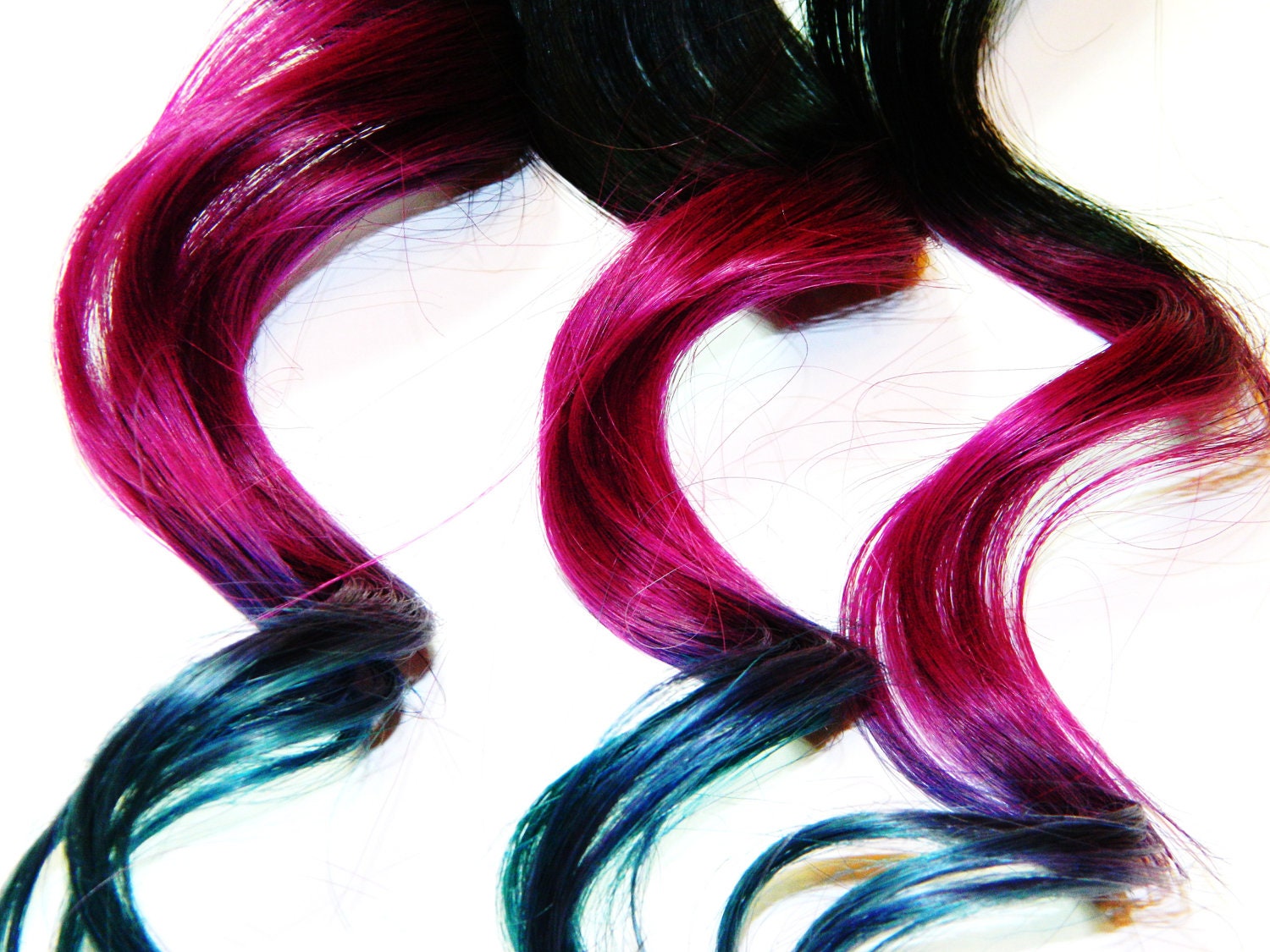 Dark Princess Extensions 14 Inch Magenta Teal Purple Ombre