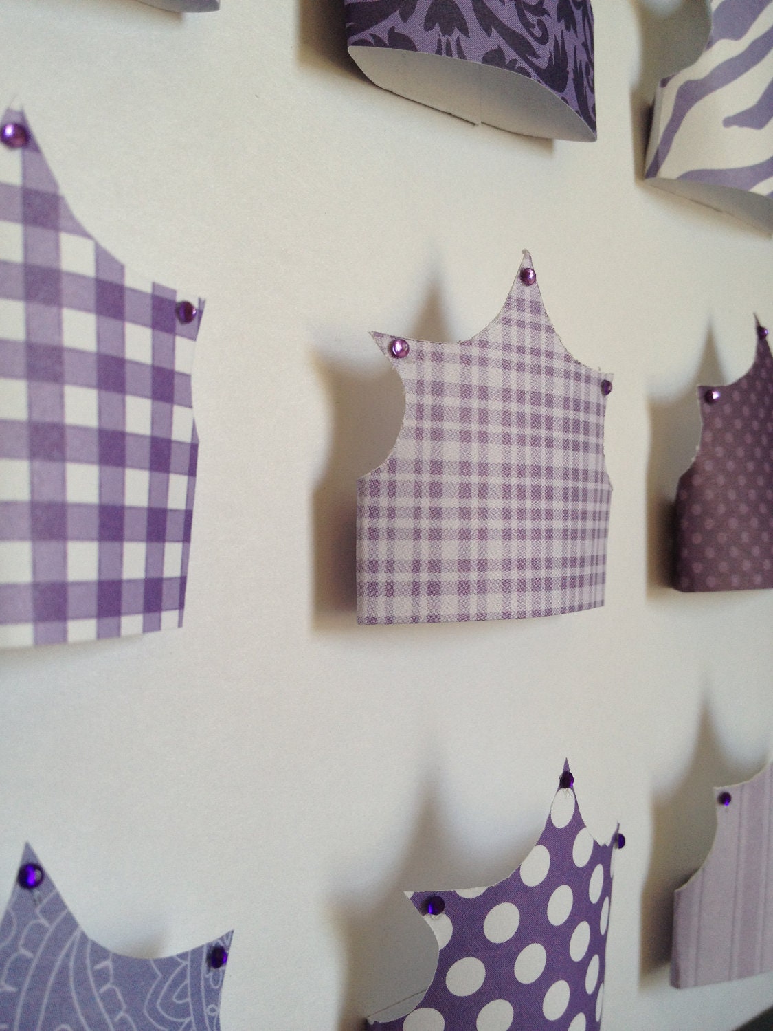 Purple Princess Crown, 3d paper art, can be personalized for your little girl.
