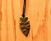 Arrowhead necklace on leather chord