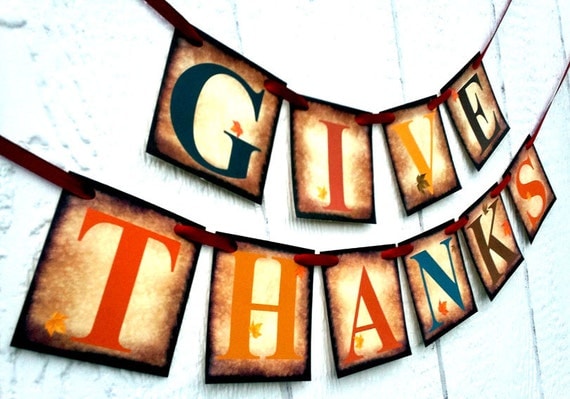 Give Thanks Fall Banner Garland