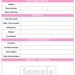 Pet Care Instructions - Organizing Printable Document  - Pink and Blue - INSTANT DOWNLOAD