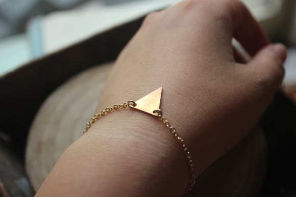 dainty tiny gold modern brass  triangle bracelet- geometric bracelet -geometric jewelry-modern minimalist jewelry
