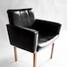 Mid Century Lounge Chair - Modern, Danish, Retro, Side, Armchair, Industrial, Black, Leather, Wood