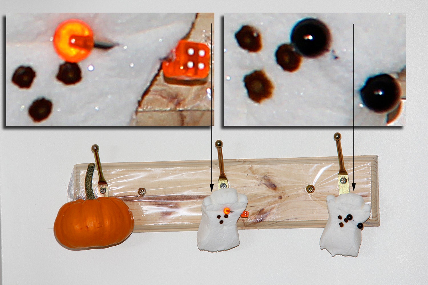open source Coat Rack with Ghost PEEPS (with Halloween Hot Topic EYEBROW RINGS) and Pumpkin (Don't let style become a thing of the past) Yes