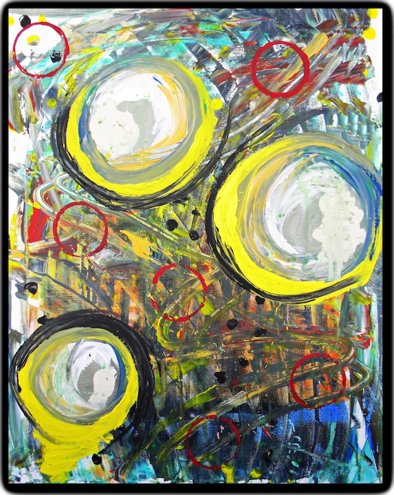 Original Abstract Painting on Canvas, Signed by Artist