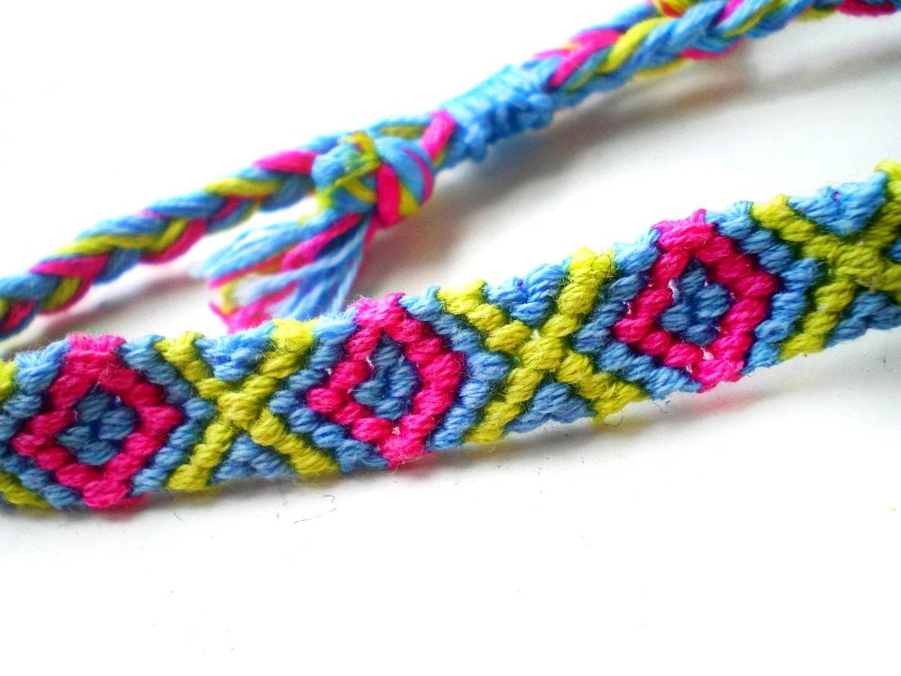 Neon Thread Friendship Bracelet, XOXO Handmade Friendship Bracelet