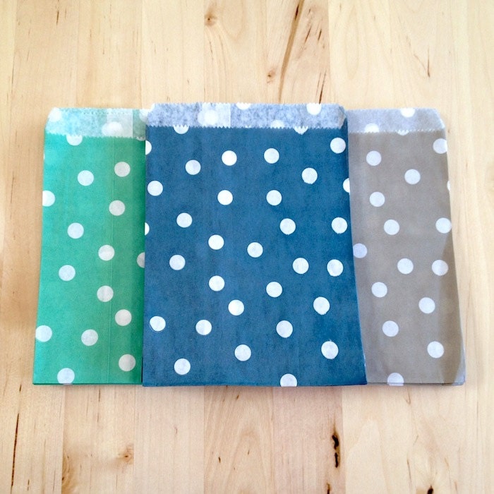 NAVY Polka Dot Treat Bags - Party Favor - Baking Craft Party Supplies Il_170x135