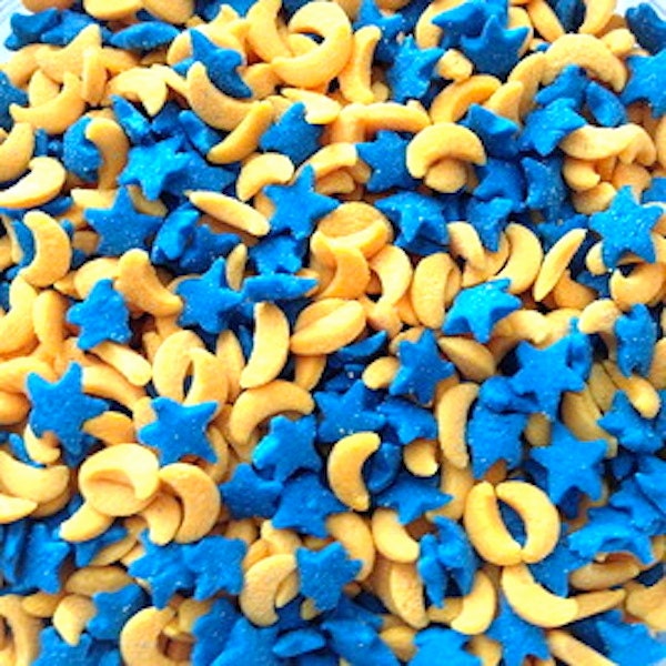 2.6 OZ. Edible MOON and STARS Confetti - Edible Cake Decoration - Baking Candy Making Party Supplies Il_570xn
