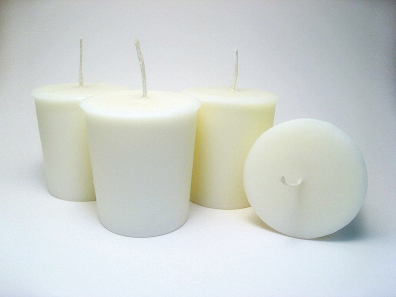 Soy Votive Candles. Amber Neroli Bergamot- Essential Oil Scented. Vegan. Set of 4