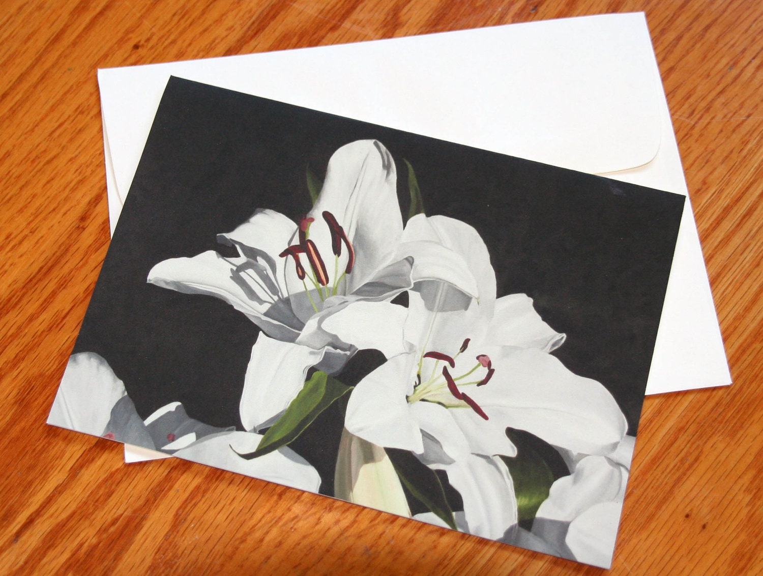 Fine Art Note Card - White Lilies
