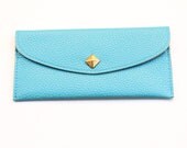Blue Leather wallet with golden pyramid