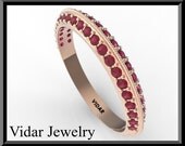 Ruby Wedding Band,Rose Gold Wedding Band,Gold Wedding Band,Eternity Wedding Band,Engagement,Ring,Unique Wedding Band,Custom.Red wedding band
