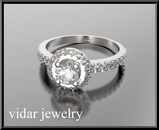 Designed 14K Diamond Engagement Ring.