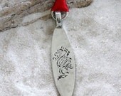 Pewter Surfboard Dragon Surfer Silver Christmas Ornament and Holiday Decoration (32I)