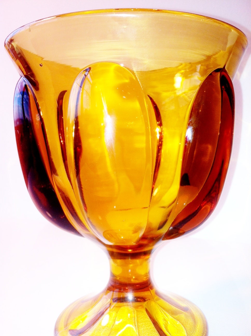Just in time for Autumn Beautiful Vintage Amber Glass Compote
