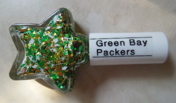 Custom Blended Nail Polish - "Green Bay Packers" NFL - Green Gold White Diamond Bar Hexagon Glitter - Lacquer