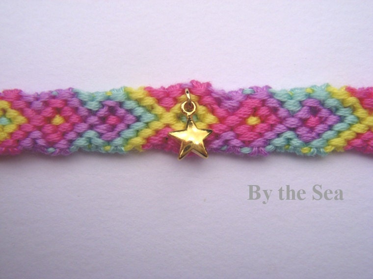 Friendship Bracelet Rainbow&star charms