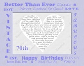 70th Birthday Gift Poem 8 X 10 Print INSTANT Digital Download .JPG