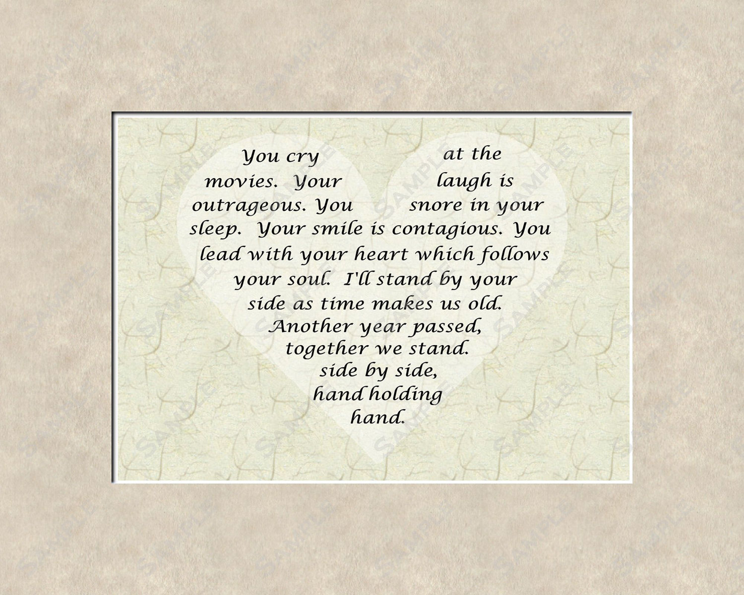 etsy.comFun Anniversary Gift Poem with