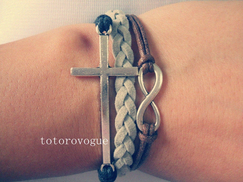 Bracelet karma-bracelet infinity bracelet,cross bracelet braid God's blessing gift for friends for boys girlfriend
