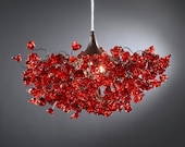 Red roses. Chandeliers.
