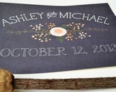 Bride and Groom Sign with names and wedding date Chalkboard inspired