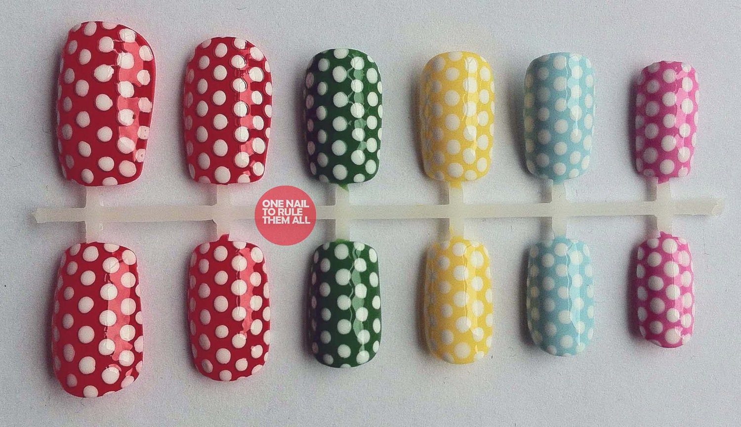 Polka Dot False Nail Art Set