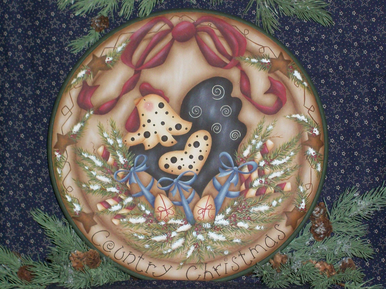 CC125 - Country Christmas Chicken Plate - E Pattern