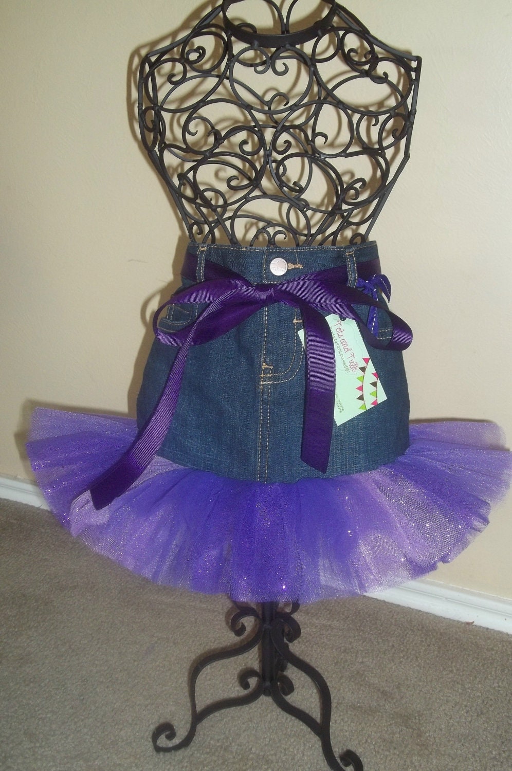 Tutu: Purple Glitter Jean (Denim) Tutu