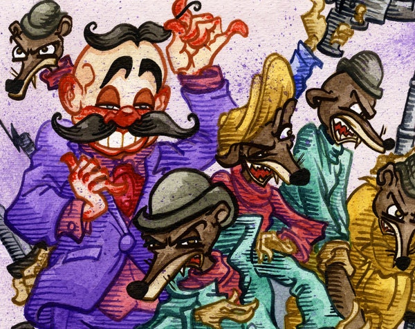 Winky and the Weasels, Watercolor