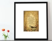 John 14:27 Peace 5x7 christian art print bird Bible Verse wall art Scripture artwork Shabby chic home decor vintage antique floral butterfly