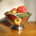 Vintage Silver Ombre Glass Bowl, Mid Century, Large size Bowl, Fruit or Punch or Chip Bowl