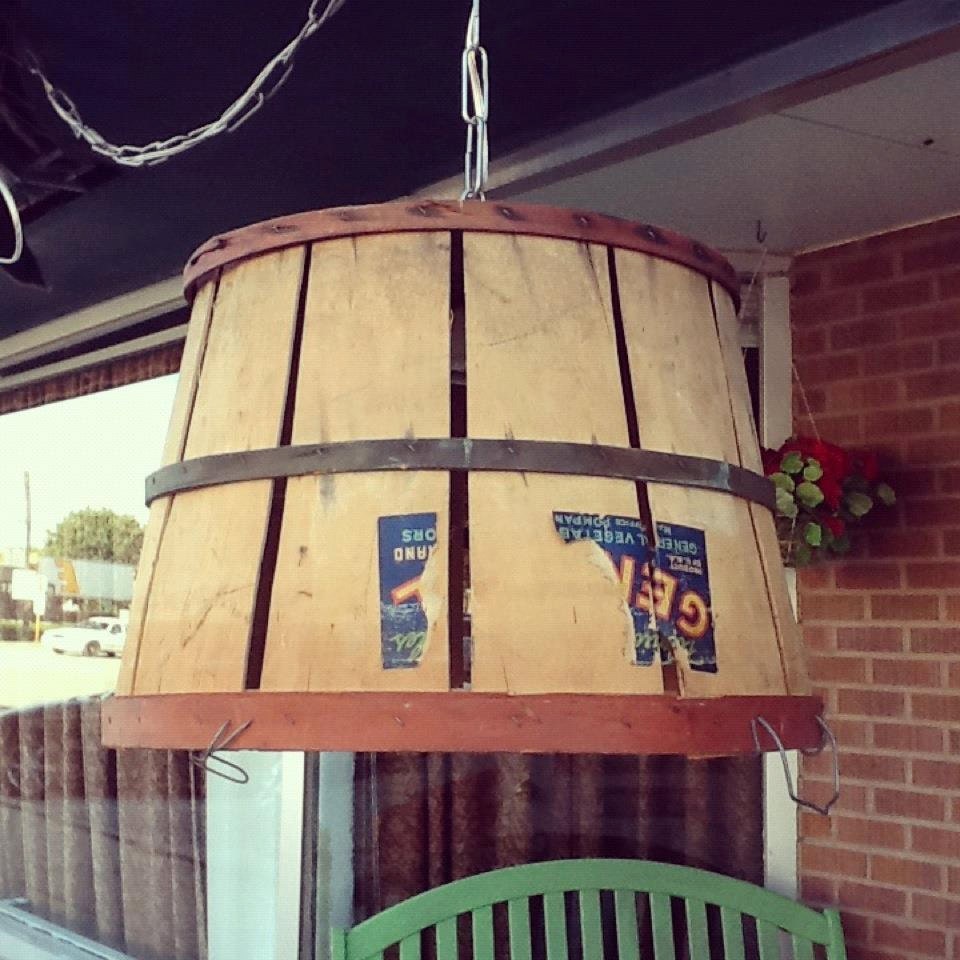 ON SALE Repurposed vintage bushel turns chandelier hanging light