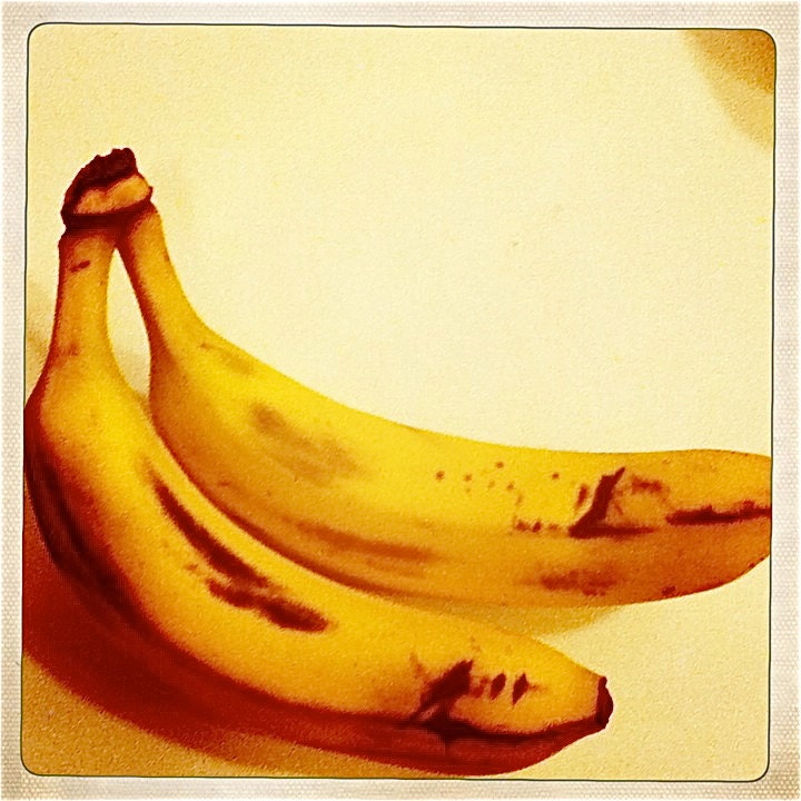 Bananas - 4x4 - Fine Art Hipstamatic Photograph - Warhol - Yellow, Food, Kitchen, Foodie, Erotic, Valentine's Day