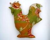 Farmhouse Chic Rooster Pillow, Vintage Fabric Pillow, French Country Pillow, Handmade Rooster Pillow, Patio Pillow, Mothers Day Gift