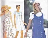 Simplicity 9614 90s Button-Down Summer Beach Dress Pattern, UNCUT