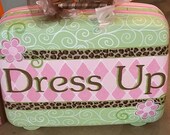 Dressup Suitcase(C) Pink Green leopard Dressup